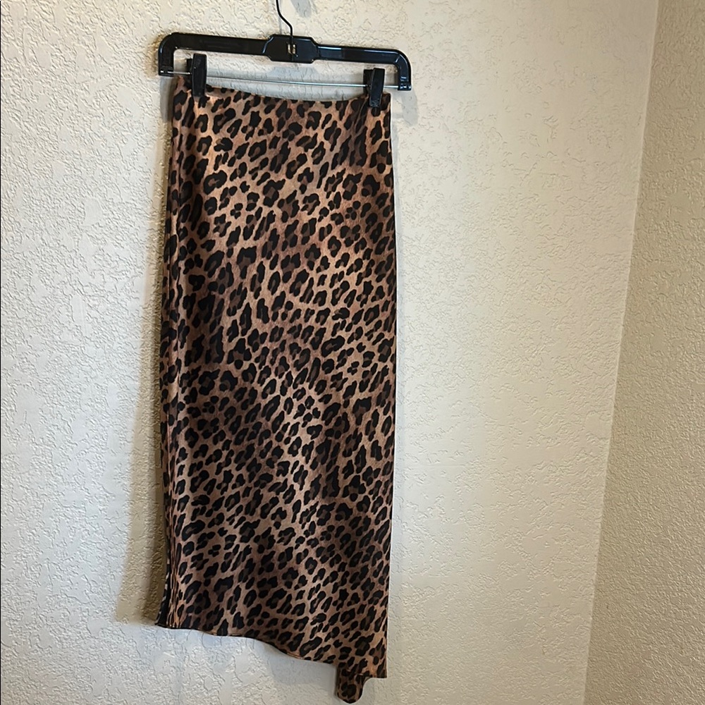 Alice + Olivia Asymmetrical Leopard Print Skirt